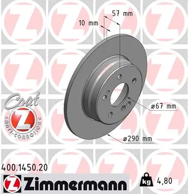 Brzdový kotouč ZIMMERMANN 400.1450.20