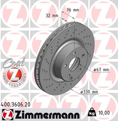 Brzdový kotouč ZIMMERMANN 400.3606.20