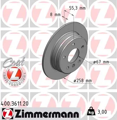 Brzdový kotouč ZIMMERMANN 400.3611.20