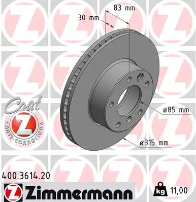Brzdový kotouč ZIMMERMANN 400.3614.20