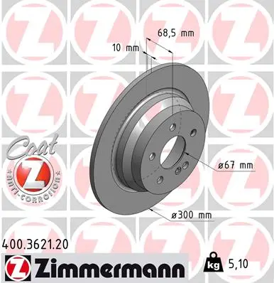 Brzdový kotouč ZIMMERMANN 400.3621.20