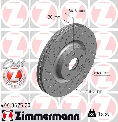 Brzdový kotouč ZIMMERMANN 400.3625.20