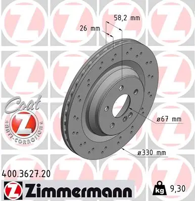 Brzdový kotouč ZIMMERMANN 400.3627.20