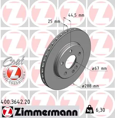 Brzdový kotouč ZIMMERMANN 400.3642.20