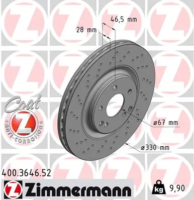Brzdový kotouč ZIMMERMANN 400.3646.52