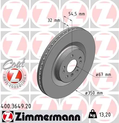 Brzdový kotouč ZIMMERMANN 400.3649.20