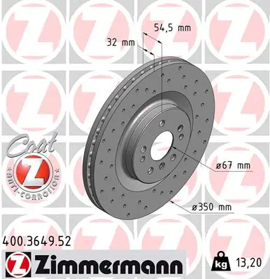 ZIMMERMANN Brzdový kotouč 400364952