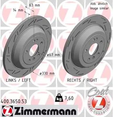 ZIMMERMANN Brzdový kotouč 400365053