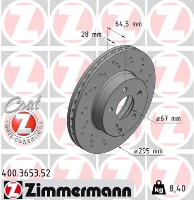 Brzdový kotouč ZIMMERMANN 400.3653.52
