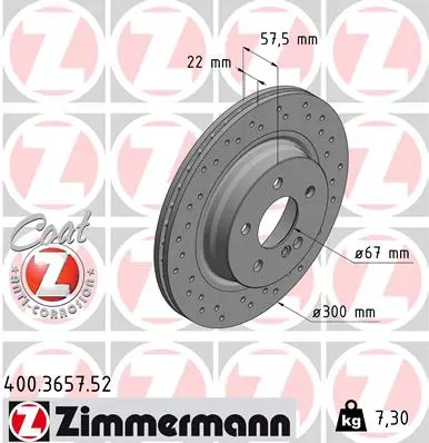 Brzdový kotouč ZIMMERMANN 400.3657.52