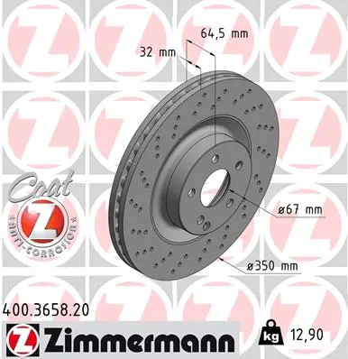 Brzdový kotouč ZIMMERMANN 400.3658.20