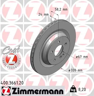 Brzdový kotouč ZIMMERMANN 400.3661.20
