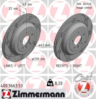 ZIMMERMANN Brzdový kotouč 400366353