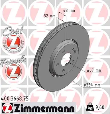 ZIMMERMANN Brzdový kotouč 400366875