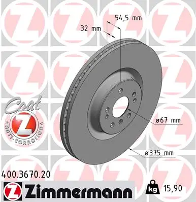 ZIMMERMANN Brzdový kotouč 400367020