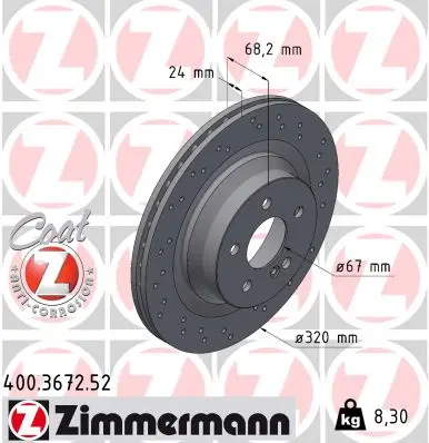 ZIMMERMANN Brzdový kotouč 400367252