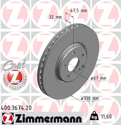 Brzdový kotouč ZIMMERMANN 400.3674.20
