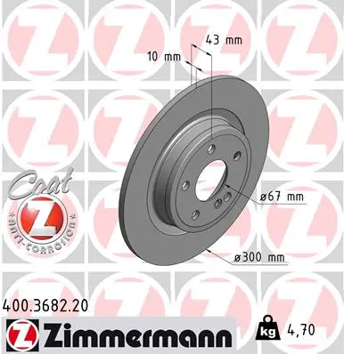 ZIMMERMANN Brzdový kotouč 400368220