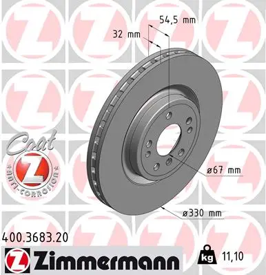 Brzdový kotouč ZIMMERMANN 400.3683.20