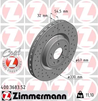 Brzdový kotouč ZIMMERMANN 400.3683.52