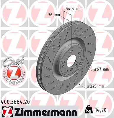 Brzdový kotouč ZIMMERMANN 400.3684.20