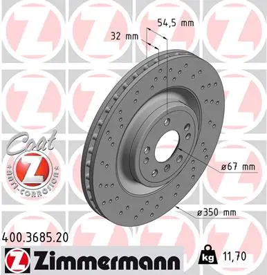 Brzdový kotouč ZIMMERMANN 400.3685.20