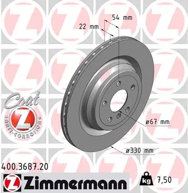 Brzdový kotouč ZIMMERMANN 400.3687.20