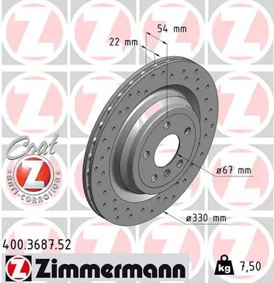 Brzdový kotouč ZIMMERMANN 400.3687.52