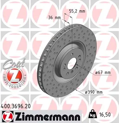 Brzdový kotouč ZIMMERMANN 400.3696.20