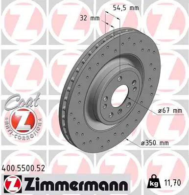 ZIMMERMANN Brzdový kotouč 400.5500.52