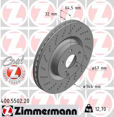 Brzdový kotouč ZIMMERMANN 400.5502.20