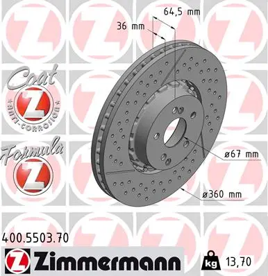 Brzdový kotouč ZIMMERMANN 400.5503.70