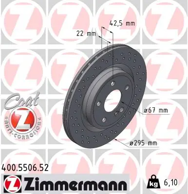 Brzdový kotouč ZIMMERMANN 400.5506.52