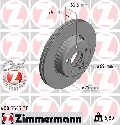 Brzdový kotouč ZIMMERMANN 400.5507.30