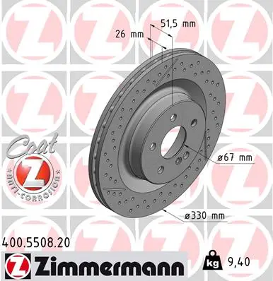 Brzdový kotouč ZIMMERMANN 400.5508.20