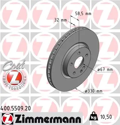Brzdový kotouč ZIMMERMANN 400.5509.20