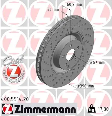 ZIMMERMANN Brzdový kotouč 400551420