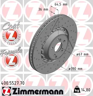 ZIMMERMANN Brzdový kotouč 400.5527.70