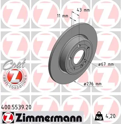 Brzdový kotouč ZIMMERMANN 400.5539.20
