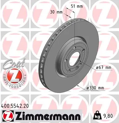 Brzdový kotouč ZIMMERMANN 400.5542.20