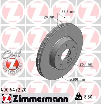 Brzdový kotouč ZIMMERMANN 400.6472.20