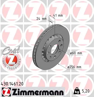 Brzdový kotouč ZIMMERMANN 430.1461.20