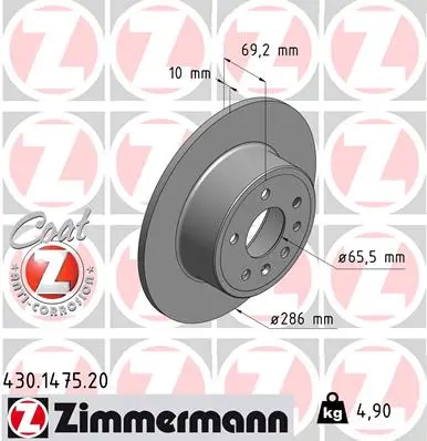 Brzdový kotouč ZIMMERMANN 430.1475.20