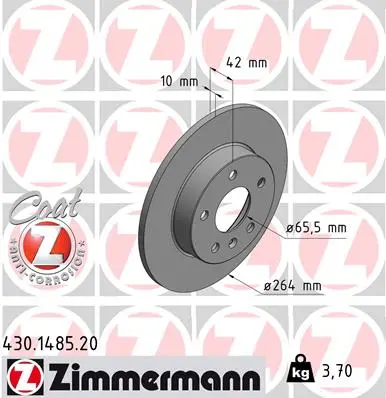 Brzdový kotouč ZIMMERMANN 430.1485.20