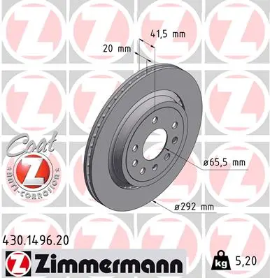 Brzdový kotouč ZIMMERMANN 430.1496.20