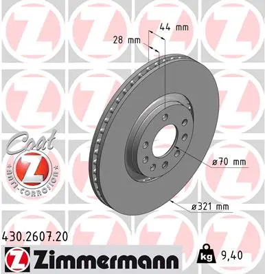 Brzdový kotouč ZIMMERMANN 430.2607.20