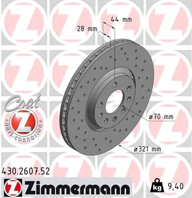 ZIMMERMANN Brzdový kotouč 430260752