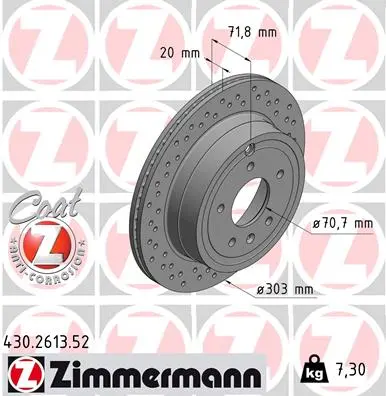 Brzdový kotouč ZIMMERMANN 430.2613.52