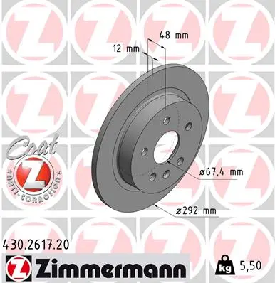 Brzdový kotouč ZIMMERMANN 430.2617.20