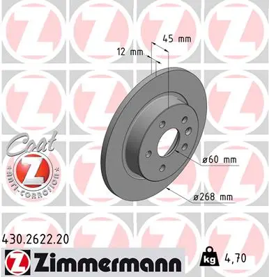 Brzdový kotouč ZIMMERMANN 430.2622.20